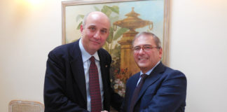 Il presidente dell’Association for Dental Education in Europe (ADEE), professor Corrado Paganelli (Università di Brescia) e il dottor Marco Landi (Fondazione ANDI)